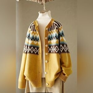 Cozy Heart Knit Vintage Cardigan